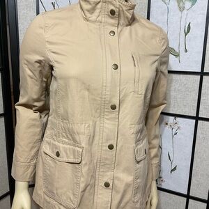 TALBOTS Khaki Cotton Safari Jacket Size SP